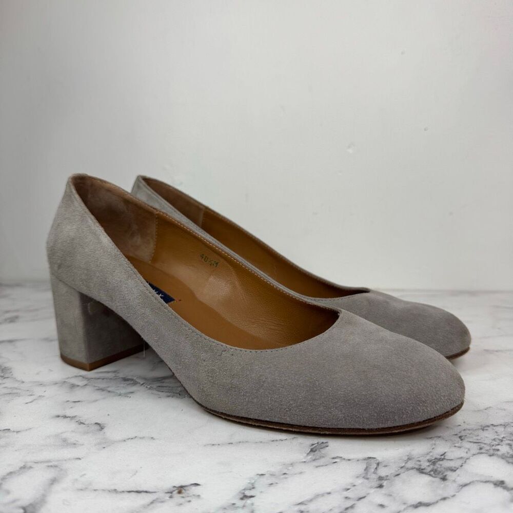 Margaux Steel Gray Suede The Heel Pumps 40.5